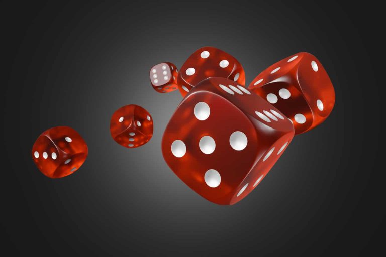 Set Of Red Glass Dice Isolated On Black Background 3d Render.jpg