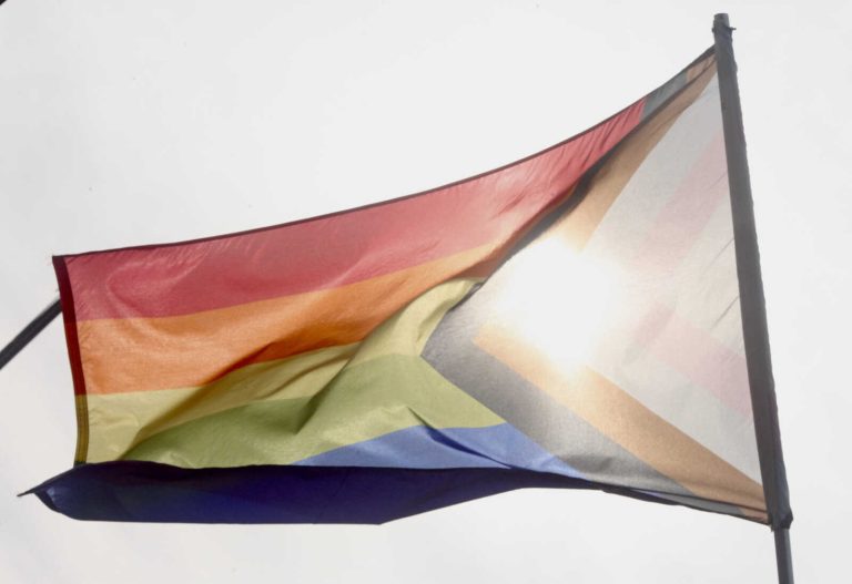 A Pride Flag Waves At Market Square Outside City Hall In Old Town Staff Photo By James Cullum.jpg